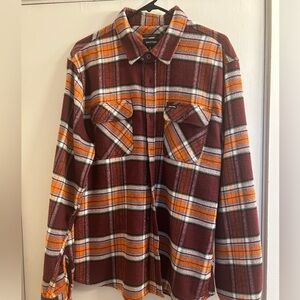 Brixton Burgundy and Orange Checkered Shirt